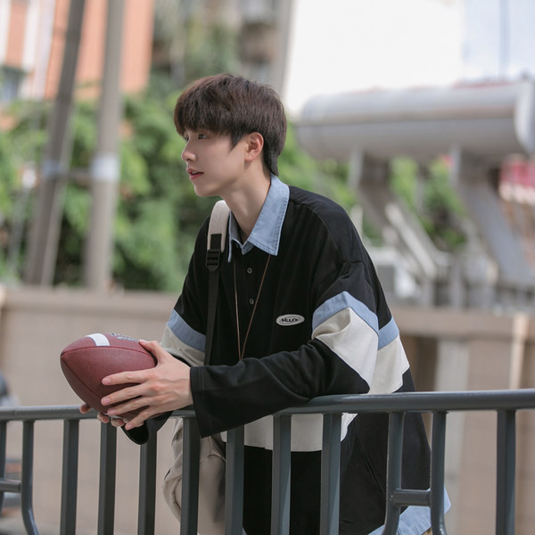 Bluza barbati model larg cu guler si nasturi