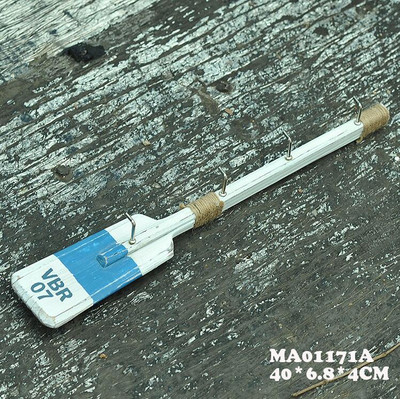 Νέος γάντζος 40 εκ. Ξύλινη ρόμπα κουπιών 1 τεμ Μεσογειακό στυλ Creative Quant Πετσέτα Μεταλλικοί γάντζοι τοίχου Κρεμάστρες για Ρούχα Διακόσμηση σπιτιού