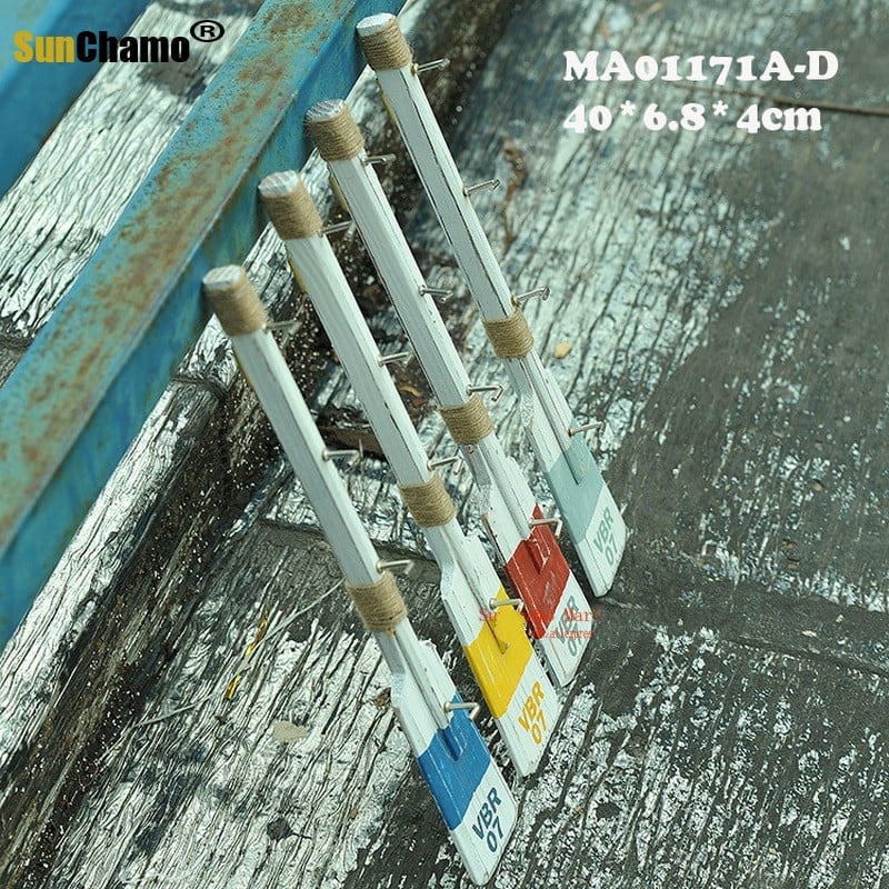 Νέος γάντζος 40 εκ. Ξύλινη ρόμπα κουπιών 1 τεμ Μεσογειακό στυλ Creative Quant Πετσέτα Μεταλλικοί γάντζοι τοίχου Κρεμάστρες για Ρούχα Διακόσμηση σπιτιού