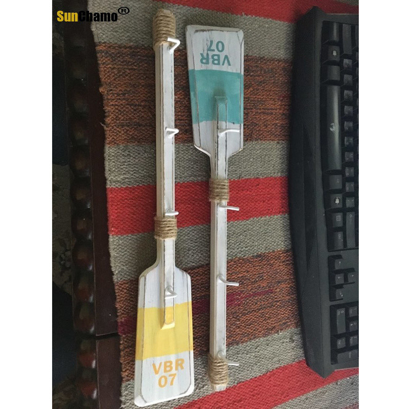 Νέος γάντζος 40 εκ. Ξύλινη ρόμπα κουπιών 1 τεμ Μεσογειακό στυλ Creative Quant Πετσέτα Μεταλλικοί γάντζοι τοίχου Κρεμάστρες για Ρούχα Διακόσμηση σπιτιού