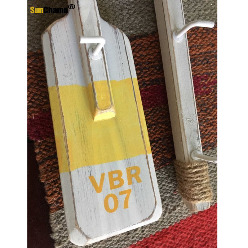 Νέος γάντζος 40 εκ. Ξύλινη ρόμπα κουπιών 1 τεμ Μεσογειακό στυλ Creative Quant Πετσέτα Μεταλλικοί γάντζοι τοίχου Κρεμάστρες για Ρούχα Διακόσμηση σπιτιού