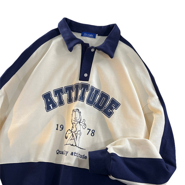 Muška bluza s printom i kragnom