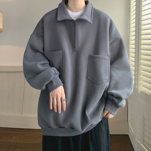 Muška bluza s klasičnim ovratnikom i džepom