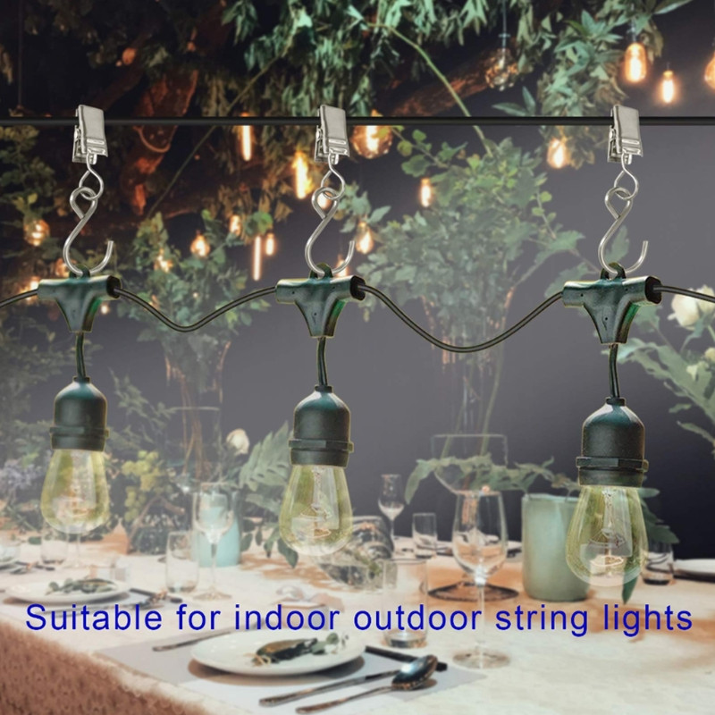 100 buc. Cârlige din metal S Clipsuri pentru perdele pentru agățat lumini de petrecere Umerașe cu cleme Foto corturi de camping Artă Artizanat Afișare Decor de grădină