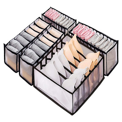 3db/szett Fehérnemű fiók rendszerező tárolódoboz Összecsukható szekrényszervező fiókelválasztó tárolódobozok alsónadrághoz zokni melltartó