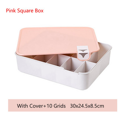 Cutie de depozitare pentru lenjerie de corp din plastic cu grilă 1/10/15 cu sertar organizator de dulap pentru lenjerie de corp Cutie de șosete Organizator de sutien cu capac