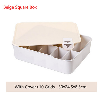 Cutie de depozitare pentru lenjerie de corp din plastic cu grilă 1/10/15 cu sertar organizator de dulap pentru lenjerie de corp Cutie de șosete Organizator de sutien cu capac