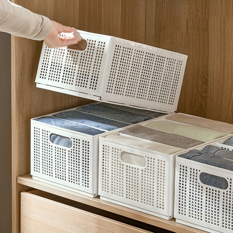 Plastikinių drabužių skyrius Dėžutė Spinta Organizatorius Stalčių krepšelis Apatiniai džinsai Nauja Sulankstoma talpa