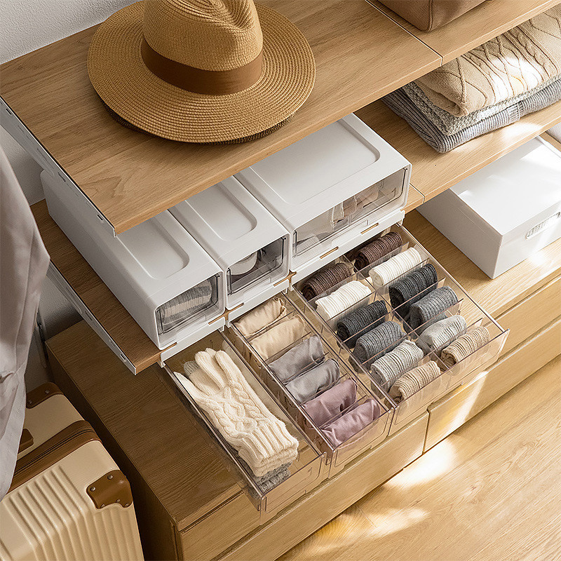 Pakabinamas ant sienos ir stalčiaus tipas apatinių drabužių laikymo dėžutė 7/14 tinkleliai Lipni spinta Pakabinama lentyna Kojinės kelnaitės Liemenėlės laikymo organizatorius