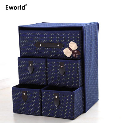 Eworld 3Layer 5Drawer Органайзер за бельо Сутиен Кутия за съхранение Чекмедже Шкаф Класифицирани разни неща Организатори за бельо Шал Чорапи