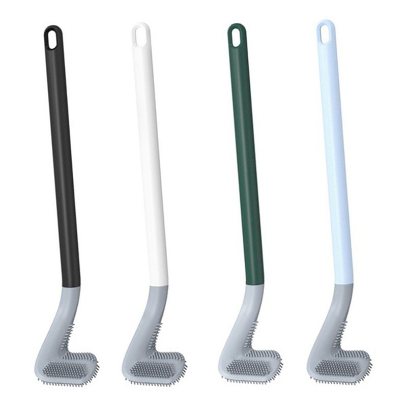 Tualeto šepetys Buitinis be mirusio kampo ilgos rankenos Tualetas artefaktas, pritvirtintas prie sienos tarpo Golfo silikoninis tualeto šepetys vonios kambario įrankis