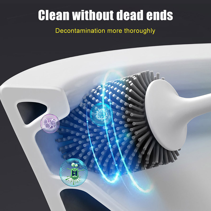 ONEUP Silikonska četka za WC školjku Zidna četka za čišćenje s podlogom Alati za čišćenje koji se mogu isušiti Setovi pribora za kupaonicu u kućanstvu