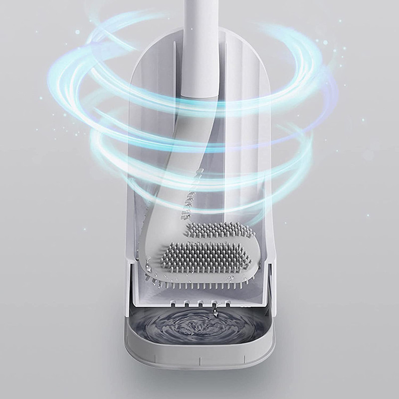 Golfo tualeto šepetėlis su silikoniniais šereliais ir patobulintas džiovinimo laikiklis, skirtas vonios kambario laikymui ir organizavimui WC priedų valymo įrankis