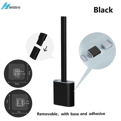 Set silikonske WC četke i držača Neklizajuća uklonjiva ručka i savitljiva glava četke Komplet za čišćenje na zidu WC pribor