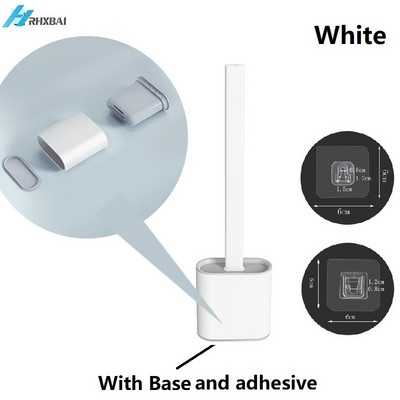 Set silikonske WC četke i držača Neklizajuća uklonjiva ručka i savitljiva glava četke Komplet za čišćenje na zidu WC pribor