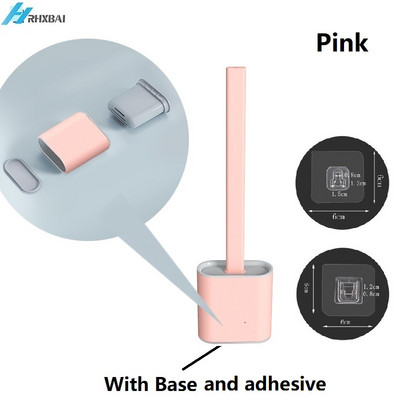 Set silikonske WC četke i držača Neklizajuća uklonjiva ručka i savitljiva glava četke Komplet za čišćenje na zidu WC pribor