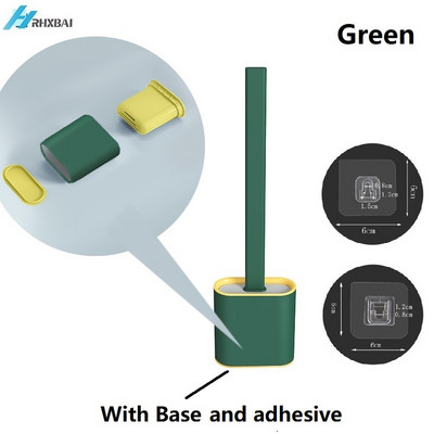 Set silikonske WC četke i držača Neklizajuća uklonjiva ručka i savitljiva glava četke Komplet za čišćenje na zidu WC pribor
