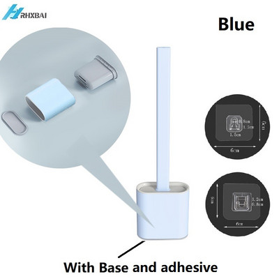 Set silikonske WC četke i držača Neklizajuća uklonjiva ručka i savitljiva glava četke Komplet za čišćenje na zidu WC pribor