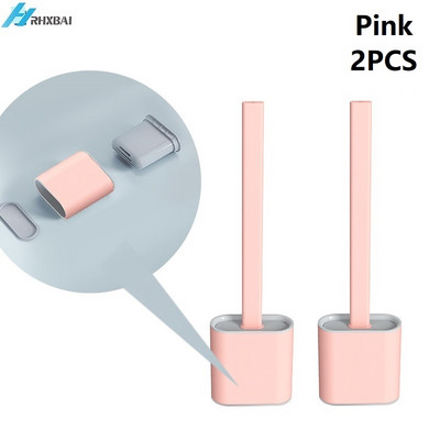 Set silikonske WC četke i držača Neklizajuća uklonjiva ručka i savitljiva glava četke Komplet za čišćenje na zidu WC pribor