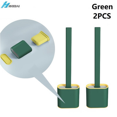 Set silikonske WC četke i držača Neklizajuća uklonjiva ručka i savitljiva glava četke Komplet za čišćenje na zidu WC pribor