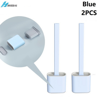 Set silikonske WC četke i držača Neklizajuća uklonjiva ručka i savitljiva glava četke Komplet za čišćenje na zidu WC pribor