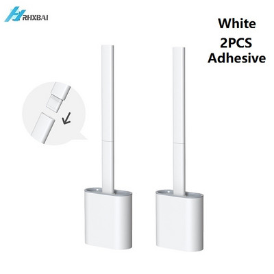 Set silikonske WC četke i držača Neklizajuća uklonjiva ručka i savitljiva glava četke Komplet za čišćenje na zidu WC pribor