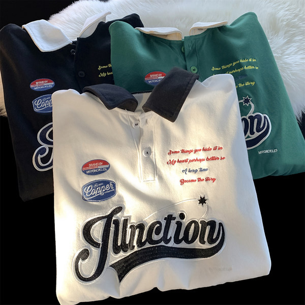 Vyriška palaidinė su apykakle ir užrašais