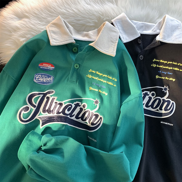 Vyriška palaidinė su apykakle ir užrašais