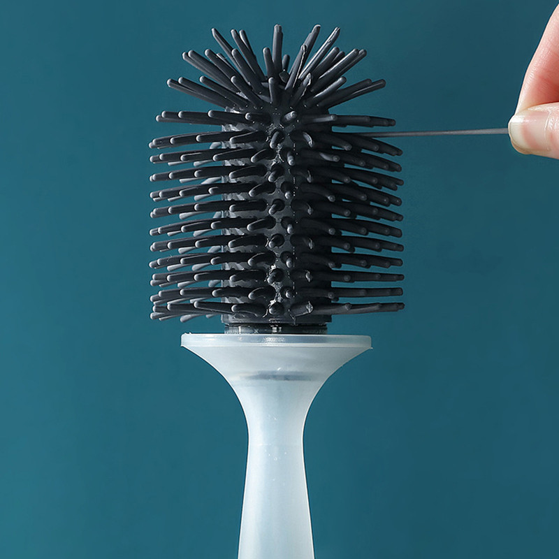 Suport pentru perie de toaletă nou Depozitare și finisare pentru baie Accesorii pentru toaletă montate pe perete Perie cu mâner lung cu bază