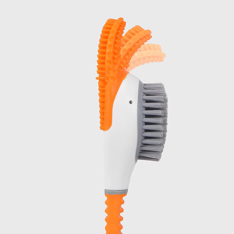 Perie de toaletă cu cap din silicon TPR cu suport Montată pe perete cu set de suport Peri din silicon Detergent pentru baie Accesorii durabile