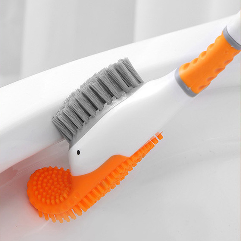 Perie de toaletă cu cap din silicon TPR cu suport Montată pe perete cu set de suport Peri din silicon Detergent pentru baie Accesorii durabile