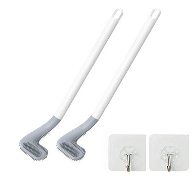 Perie de curățare pentru toaletă cu mâner lung, perie pentru toaletă din silicon Golf, fără perie de curățare montată pe perete, cu bază anti-scurgere