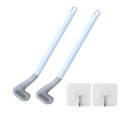 Perie de curățare pentru toaletă cu mâner lung, perie pentru toaletă din silicon Golf, fără perie de curățare montată pe perete, cu bază anti-scurgere