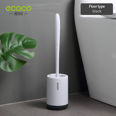 Perie de toaletă ECOCO Suport cap de cauciuc Perie de curățare pentru agățat pe perete de toaletă Curățarea podelei de uz casnic Accesorii de baie