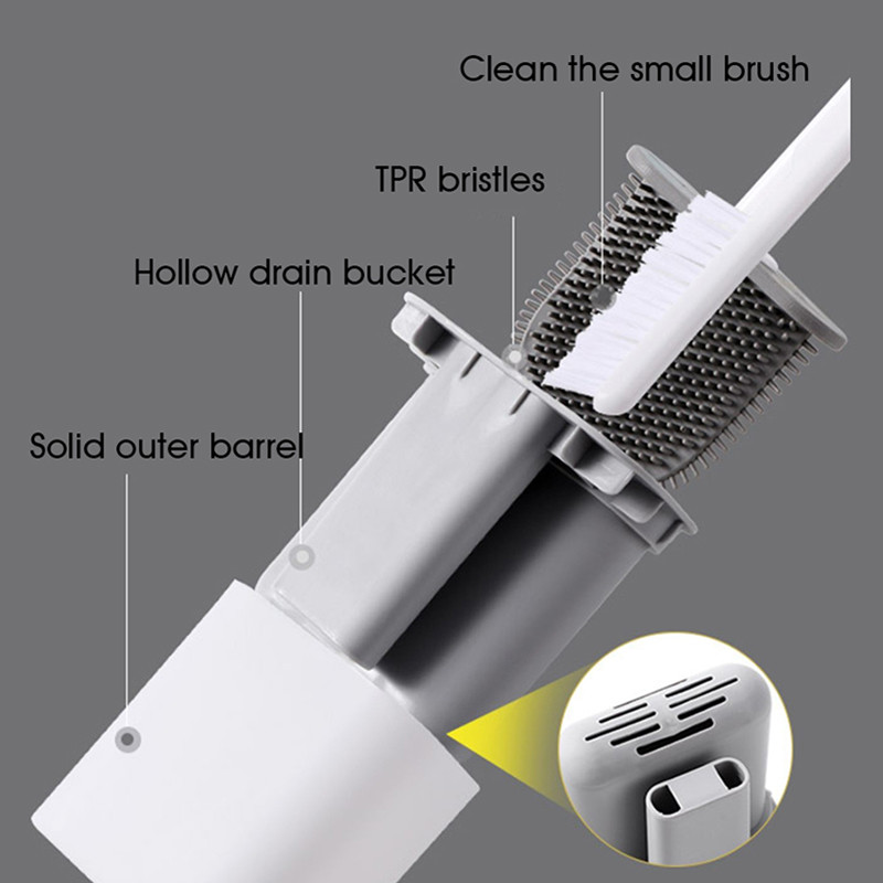 GURET silikoninis tualeto šepetys, ant sienos montuojamas ant grindų, tualeto valymo įrankiai su baziniu namų valymo šepečiu Vonios kambario priedai