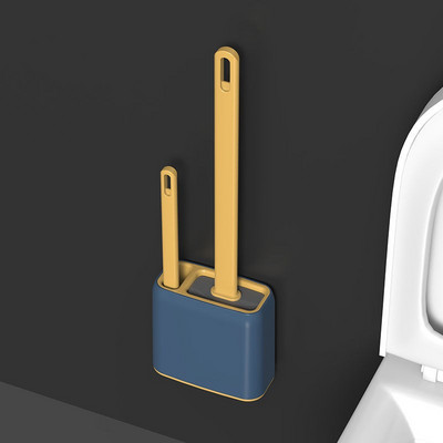 Ravna WC četka sa setom držača TPR silikonske četke za čišćenje s dugom drškom Bijeli zidni odvod Wc Kupaonski pribor