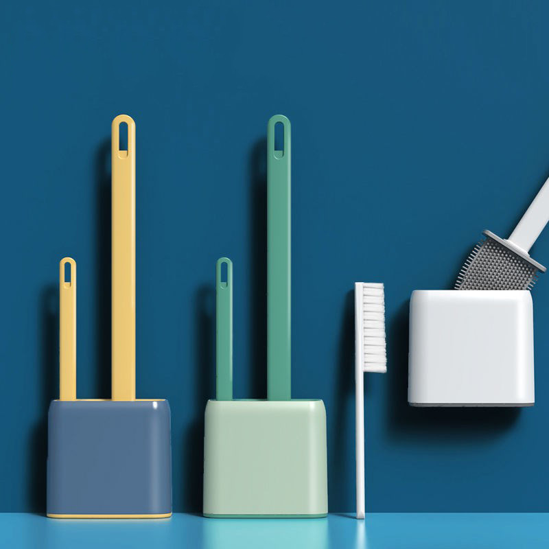 Ravna WC četka sa setom držača TPR silikonske četke za čišćenje s dugom drškom Bijeli zidni odvod Wc Kupaonski pribor