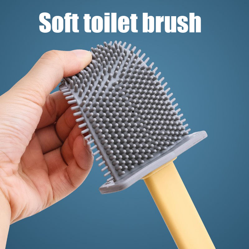 Ravna WC četka sa setom držača TPR silikonske četke za čišćenje s dugom drškom Bijeli zidni odvod Wc Kupaonski pribor