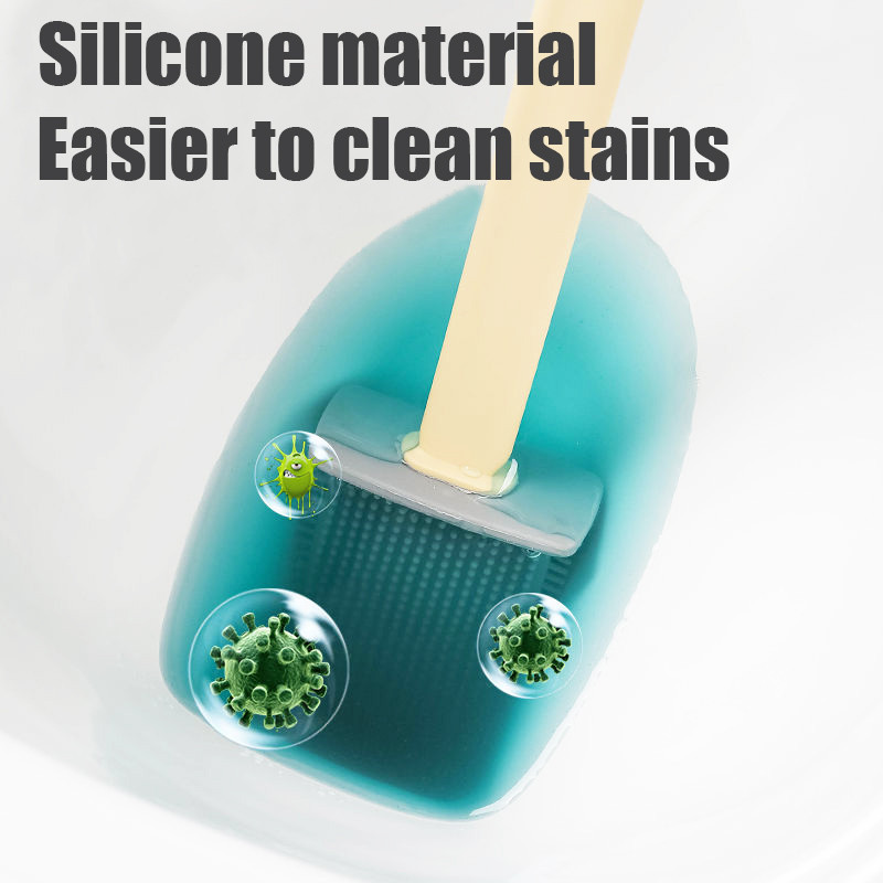 Ravna WC četka sa setom držača TPR silikonske četke za čišćenje s dugom drškom Bijeli zidni odvod Wc Kupaonski pribor