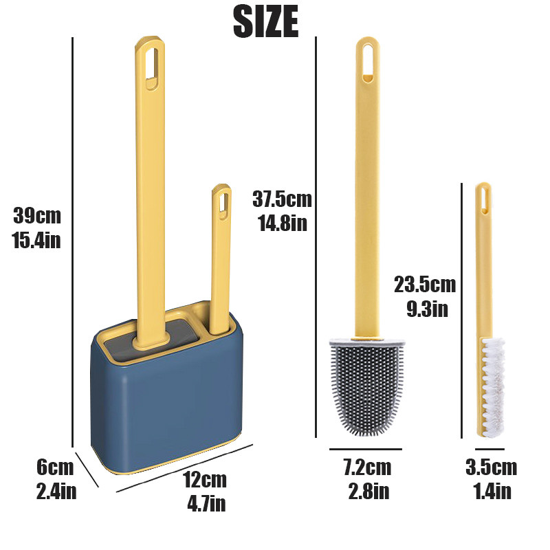 Ravna WC četka sa setom držača TPR silikonske četke za čišćenje s dugom drškom Bijeli zidni odvod Wc Kupaonski pribor
