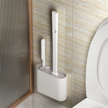 Κρεμαστά τοίχου TPR σιλικόνης βούρτσα σιλικόνης σιλικόνης με σετ βάσης τρίχες για καθαρισμό μπάνιου Καθαρή γωνία Προστασία της τουαλέτας