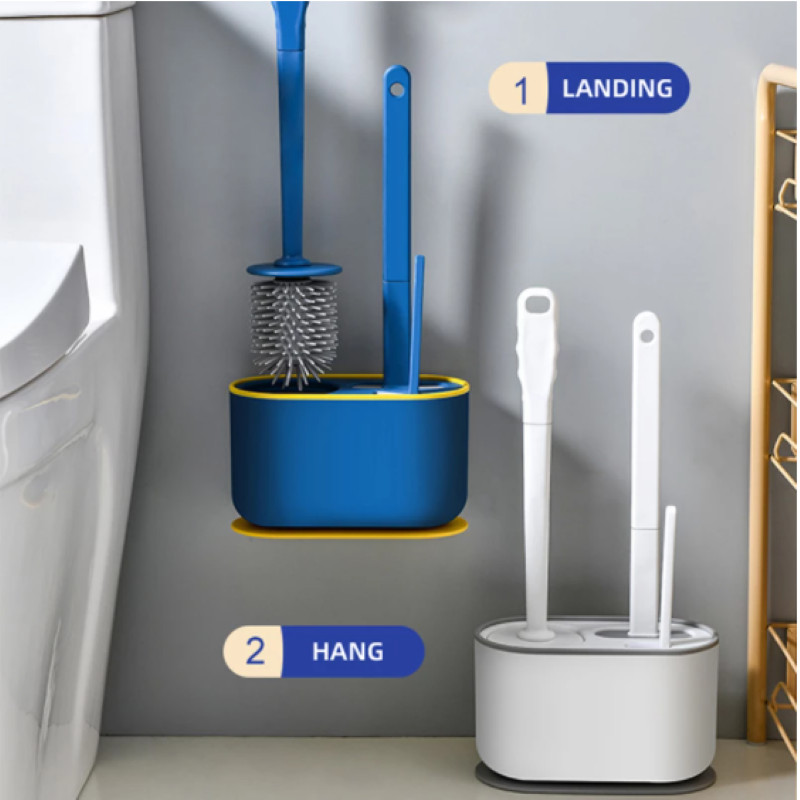 Minkštas silikoninis TPR tualeto šepetys su laikikliu Sieninis vonios kambario priedai Kampų valymo įrankių rinkiniai WC valikliui Home Ecoco