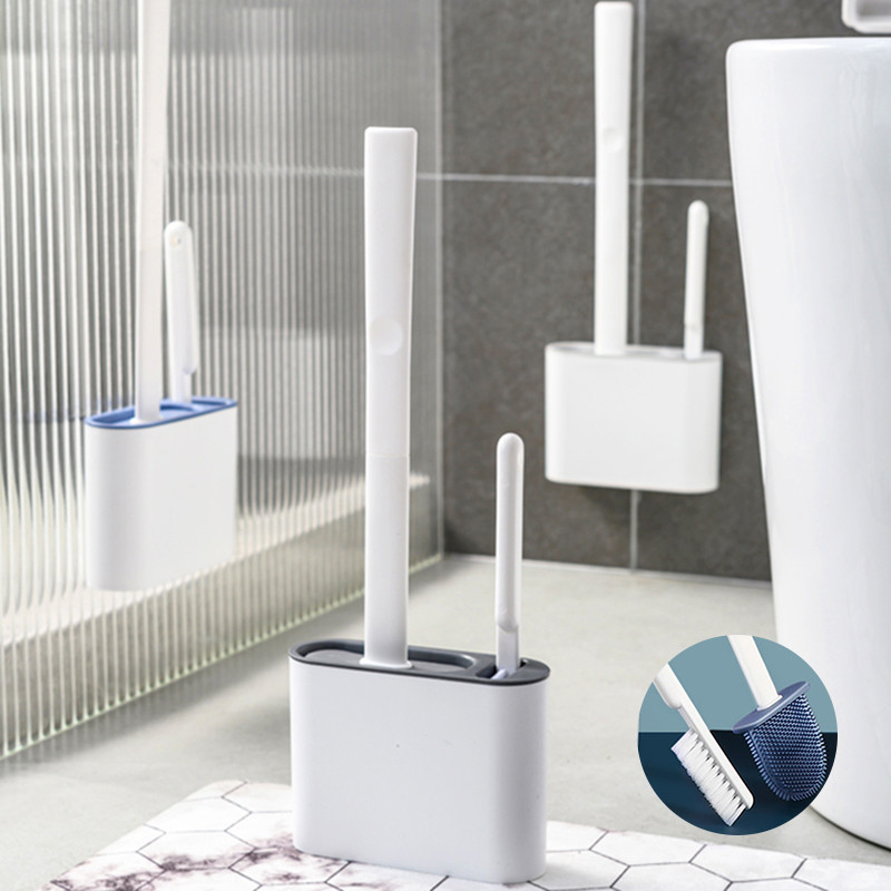 Minkštas silikoninis TPR tualeto šepetys su laikikliu Sieninis vonios kambario priedai Kampų valymo įrankių rinkiniai WC valikliui Home Ecoco