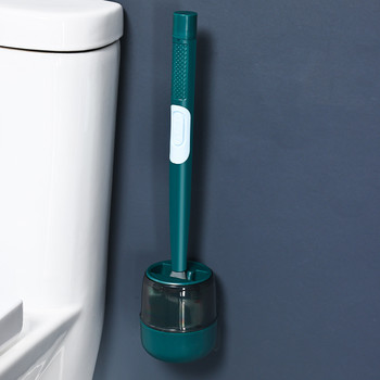Силиконова четка за тоалетна с течна домакинска неперфорирана стена, дълга дръжка, тип език, хидравлична без мъртъв ъгъл