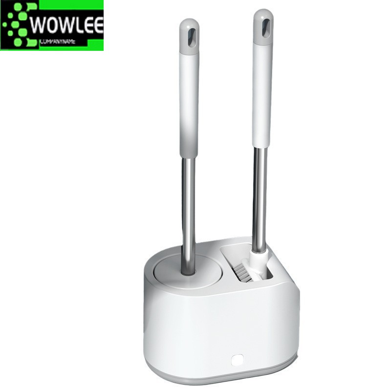 Ant sienos pakabinamas TPR tualeto šepetys su laikikliu rinkinys Silikoniniai šereliai, skirti grindų valymui vonios kambaryje Švarus kampas Apsaugokite tualetą