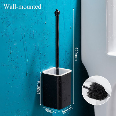 Crna WC četka Kutna četka za čišćenje s brzim isušivanjem zidnih i podnih alata za kućno čišćenje Kupaonski pribor