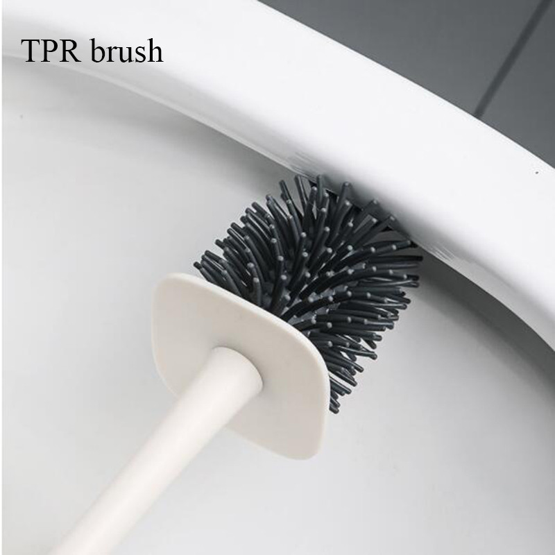 Set de perii de toaletă de colț Perii de baie, cu mâner lung, unelte de curățare, silicon durabil, accesorii moderne de spălat WC