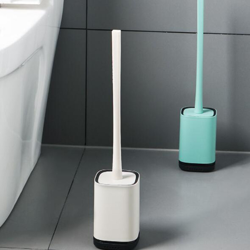 Set de perii de toaletă de colț Perii de baie, cu mâner lung, unelte de curățare, silicon durabil, accesorii moderne de spălat WC