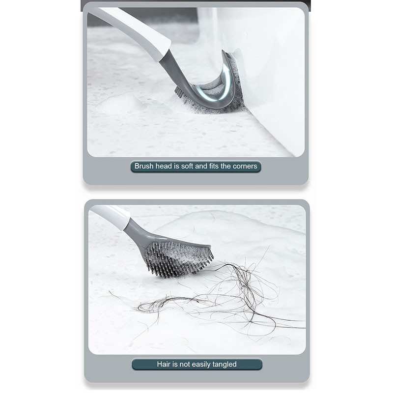 GESEW Novi silikonski držač WC četke Zidni set WC četki za kupaonicu Alati za čišćenje WC-a Kutni set za čišćenje kupaonice