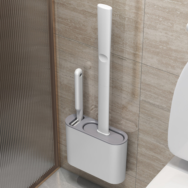 GURET TPR tualeto šepetys Sieninis silikoninis tualeto šepetys su laikikliu Nusausinami valymo įrankiai Namų vonios reikmenų rinkiniai